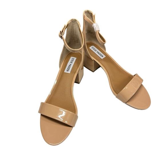Steve Madden Irenee Blush Patent Leather Block Heel Sandals | Size 9 - Picture 6 of 8